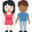 woman and man holding hands, light skin tone, medium-dark skin tone